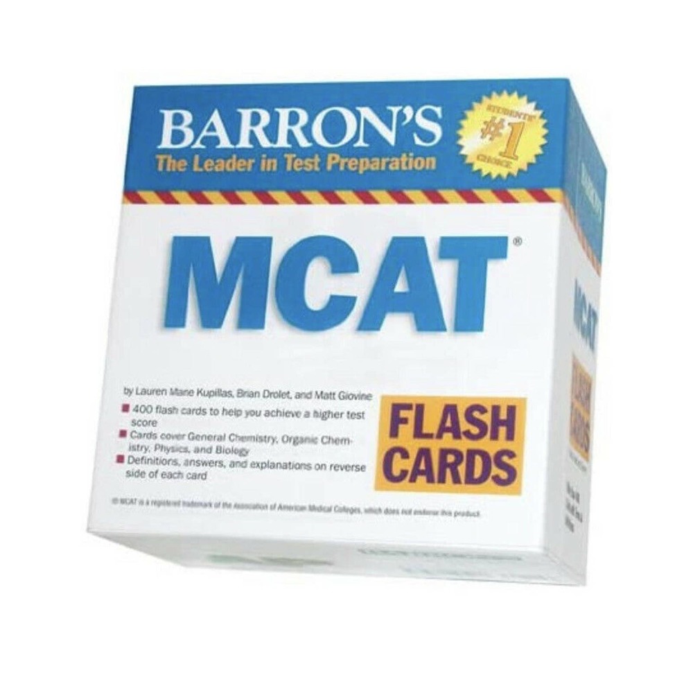 Barrons MCAT Flash Cards Box Set Test Prep Study Guide by Jay B Cutts 2015